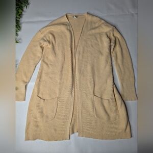 L.L.Bean Knit Yellow Open Cardigan Size XS Petite